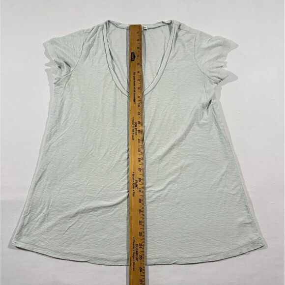 JAMES PERSE Womens High Gauge Deep V Tee Light Blue Cotton T-shirt Basic Sz 3 L - Picture 3 of 9